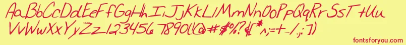 MerriChristinaBoldItalic Font – Red Fonts on Yellow Background