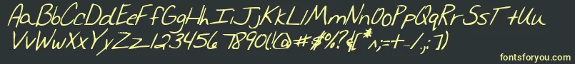 MerriChristinaBoldItalic Font – Yellow Fonts on Black Background