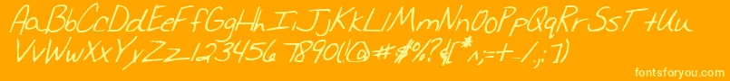 フォントMerriChristinaBoldItalic – オレンジの背景に黄色の文字