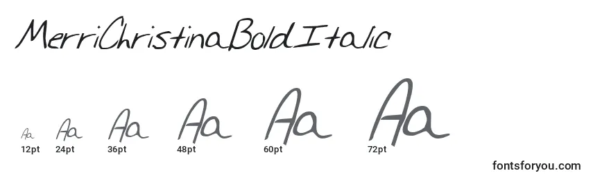 MerriChristinaBoldItalic Font Sizes