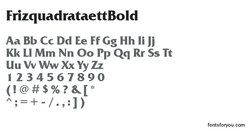 Шрифт FrizquadrataettBold – алфавит, цифры, специальные символы