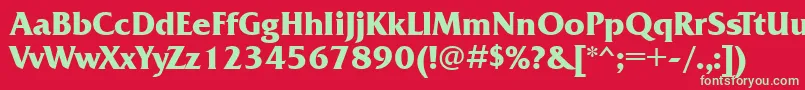 FrizquadrataettBold Font – Green Fonts on Red Background