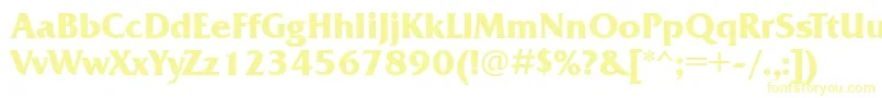 フォントFrizquadrataettBold – 白い背景に黄色の文字