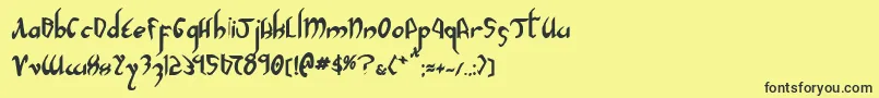 Шрифт Xaphan2b – чёрные шрифты на жёлтом фоне