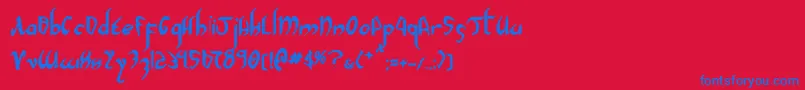 Xaphan2b Font – Blue Fonts on Red Background