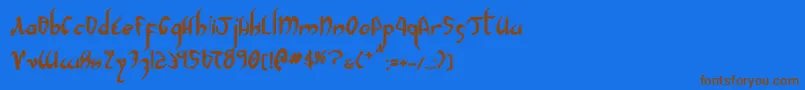 En savoir plus sur la police Xaphan2b Police Xaphan2b – polices brunes sur fond bleu