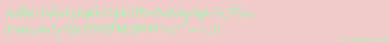 フォントXaphan2b – ピンクの背景に緑の文字