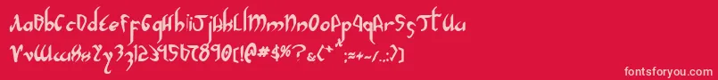 Xaphan2b Font – Pink Fonts on Red Background