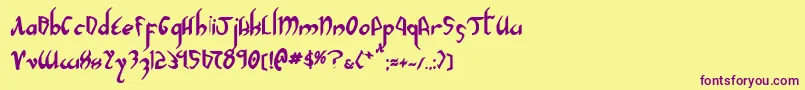 More about Xaphan2b Font Xaphan2b Font – Purple Fonts on Yellow Background