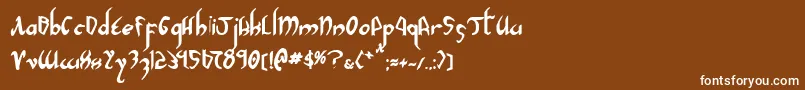 フォントXaphan2b – 茶色の背景に白い文字