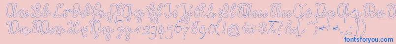 RastenburgOutU1sy Font – Blue Fonts on Pink Background