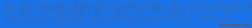 RastenburgOutU1sy-Schriftart – Braune Schriften auf blauem Hintergrund