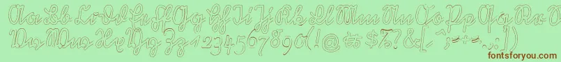 RastenburgOutU1sy Font – Brown Fonts on Green Background