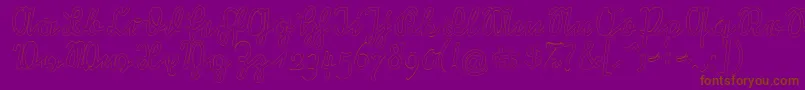 RastenburgOutU1sy-Schriftart – Braune Schriften auf violettem Hintergrund