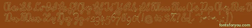 RastenburgOutU1sy Font – Green Fonts on Brown Background