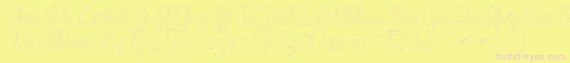 RastenburgOutU1sy Font – Pink Fonts on Yellow Background