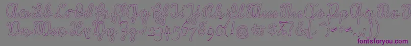 RastenburgOutU1sy-Schriftart – Violette Schriften auf grauem Hintergrund