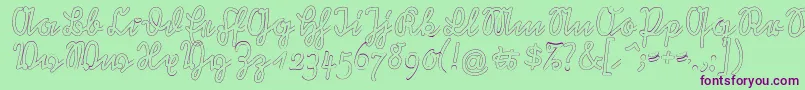 RastenburgOutU1sy Font – Purple Fonts on Green Background