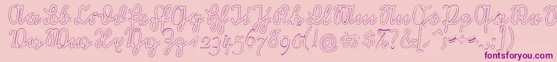 RastenburgOutU1sy Font – Purple Fonts on Pink Background