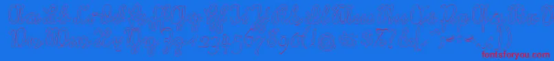 RastenburgOutU1sy Font – Red Fonts on Blue Background