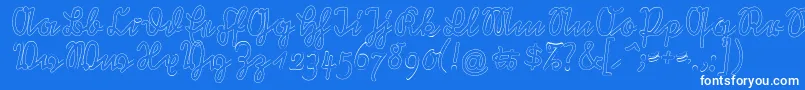 RastenburgOutU1sy Font – White Fonts on Blue Background