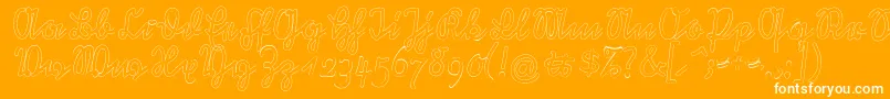 RastenburgOutU1sy-Schriftart – Weiße Schriften auf orangefarbenem Hintergrund