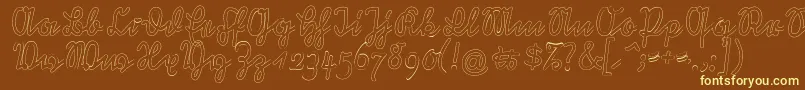 RastenburgOutU1sy Font – Yellow Fonts on Brown Background