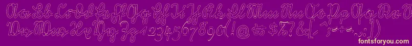 RastenburgOutU1sy-Schriftart – Gelbe Schriften auf violettem Hintergrund