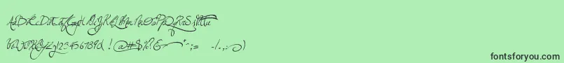 Czcionka Jellykawonderlandwine – czarne czcionki na zielonym tle