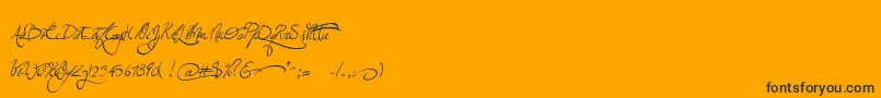 Шрифт Jellykawonderlandwine – чёрные шрифты на оранжевом фоне