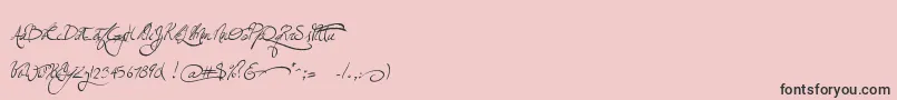 Fonte Jellykawonderlandwine – fontes pretas em um fundo rosa