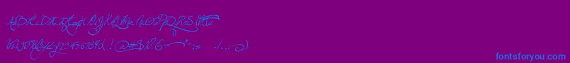 Fonte Jellykawonderlandwine – fontes azuis em um fundo violeta