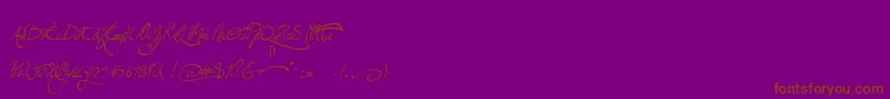 フォントJellykawonderlandwine – 紫色の背景に茶色のフォント