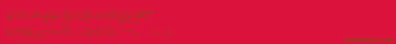 Jellykawonderlandwine-Schriftart – Braune Schriften auf rotem Hintergrund