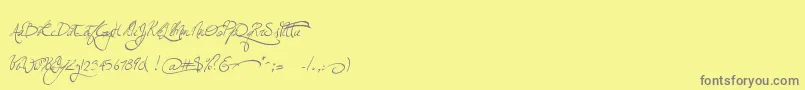 Jellykawonderlandwine-fontti – harmaat kirjasimet keltaisella taustalla