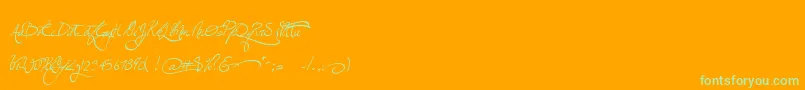 Czcionka Jellykawonderlandwine – zielone czcionki na pomarańczowym tle