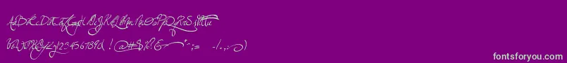 フォントJellykawonderlandwine – 紫の背景に緑のフォント