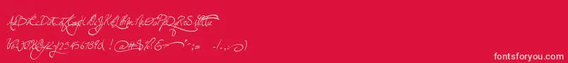 Jellykawonderlandwine-fontti – vaaleanpunaiset fontit punaisella taustalla