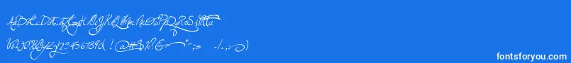 Czcionka Jellykawonderlandwine – białe czcionki na niebieskim tle