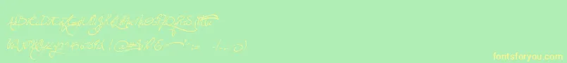 Czcionka Jellykawonderlandwine – żółte czcionki na zielonym tle