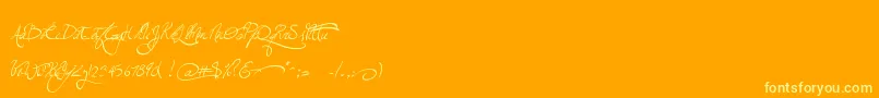Jellykawonderlandwine Font – Yellow Fonts on Orange Background