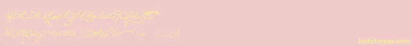 Jellykawonderlandwine Font – Yellow Fonts on Pink Background