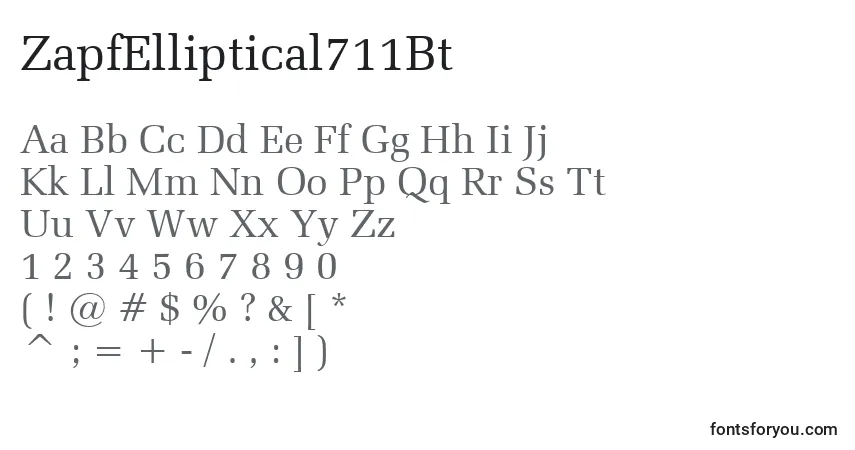 Шрифт ZapfElliptical711Bt – алфавит, цифры, специальные символы