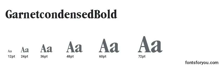 GarnetcondensedBold Font Sizes