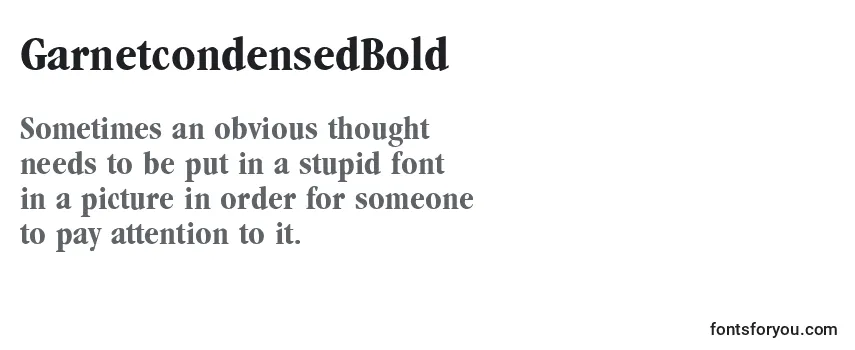 GarnetcondensedBold Font