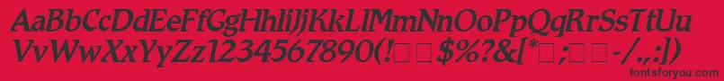 RomicMediumitalic Font – Black Fonts on Red Background