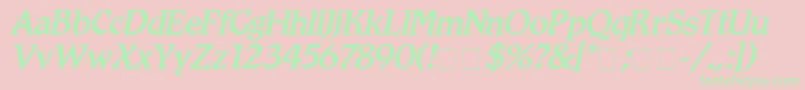 RomicMediumitalic Font – Green Fonts on Pink Background