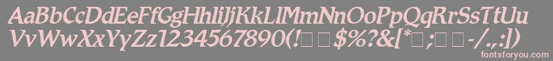 RomicMediumitalic Font – Pink Fonts on Gray Background
