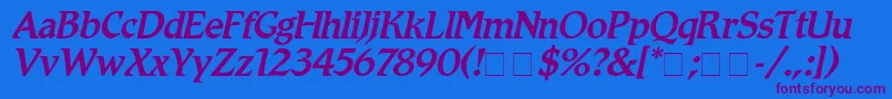 RomicMediumitalic Font – Purple Fonts on Blue Background