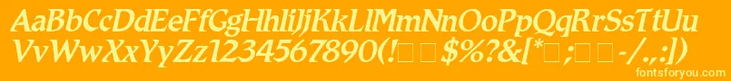 RomicMediumitalic Font – Yellow Fonts on Orange Background